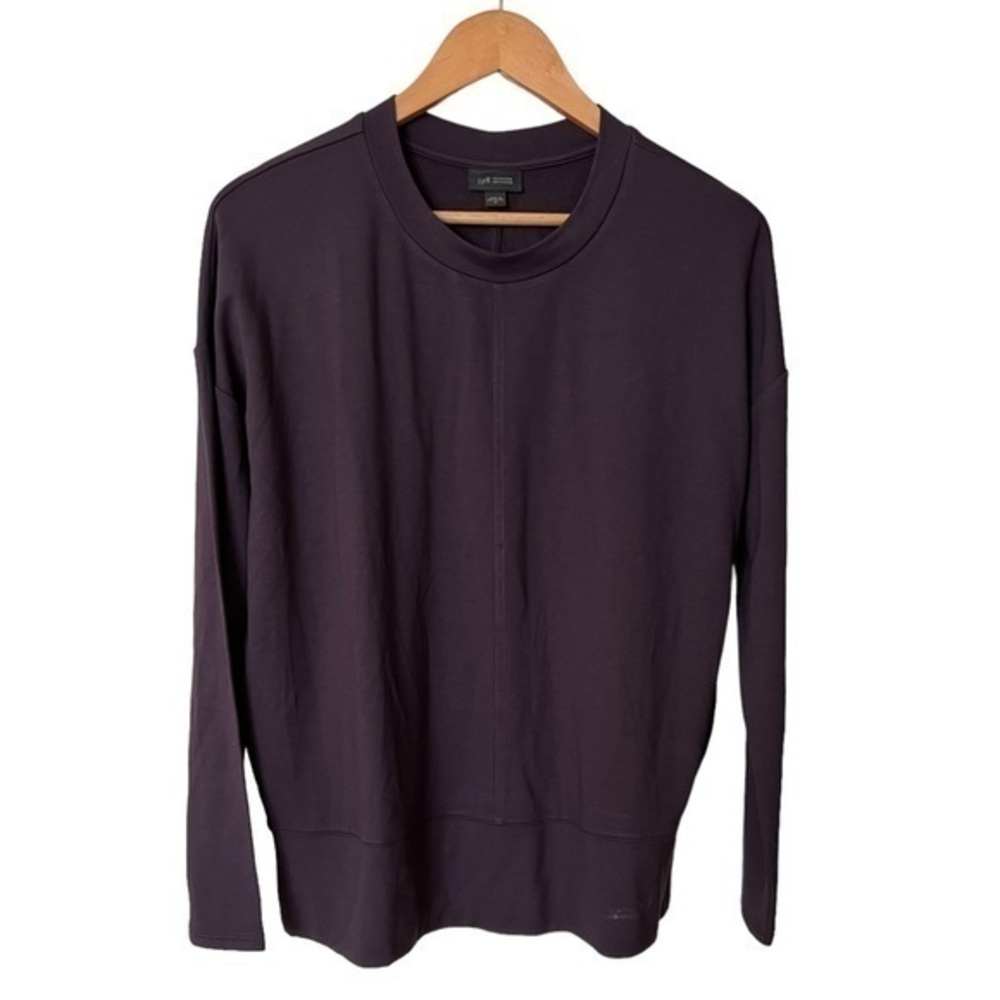 J Jill Wearever Collection Dark Purple Drop Shoulder Long Sleeve Top Medium M